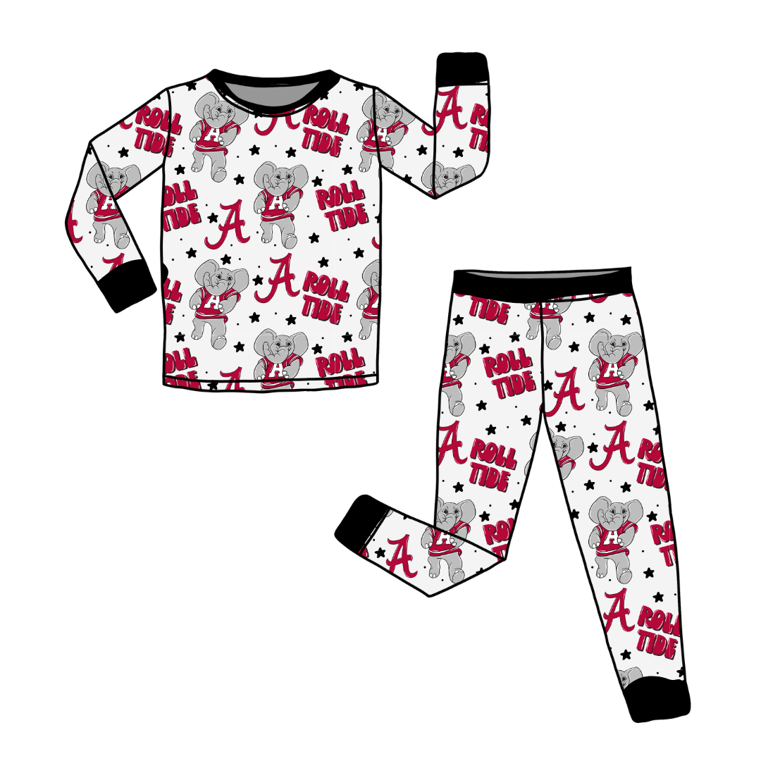 Elephant - Slumber Long Sleeve Pajama Pants Set - Bamboo - (Ready to Ship)