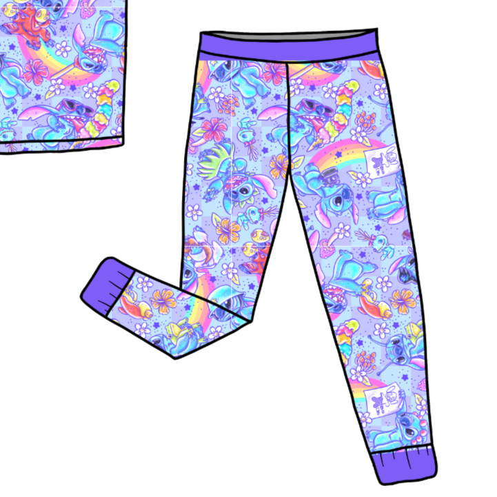 Summer Stitch - Adult Slumber Jogger Pajama Pants - Bamboo - (Ready to Ship)