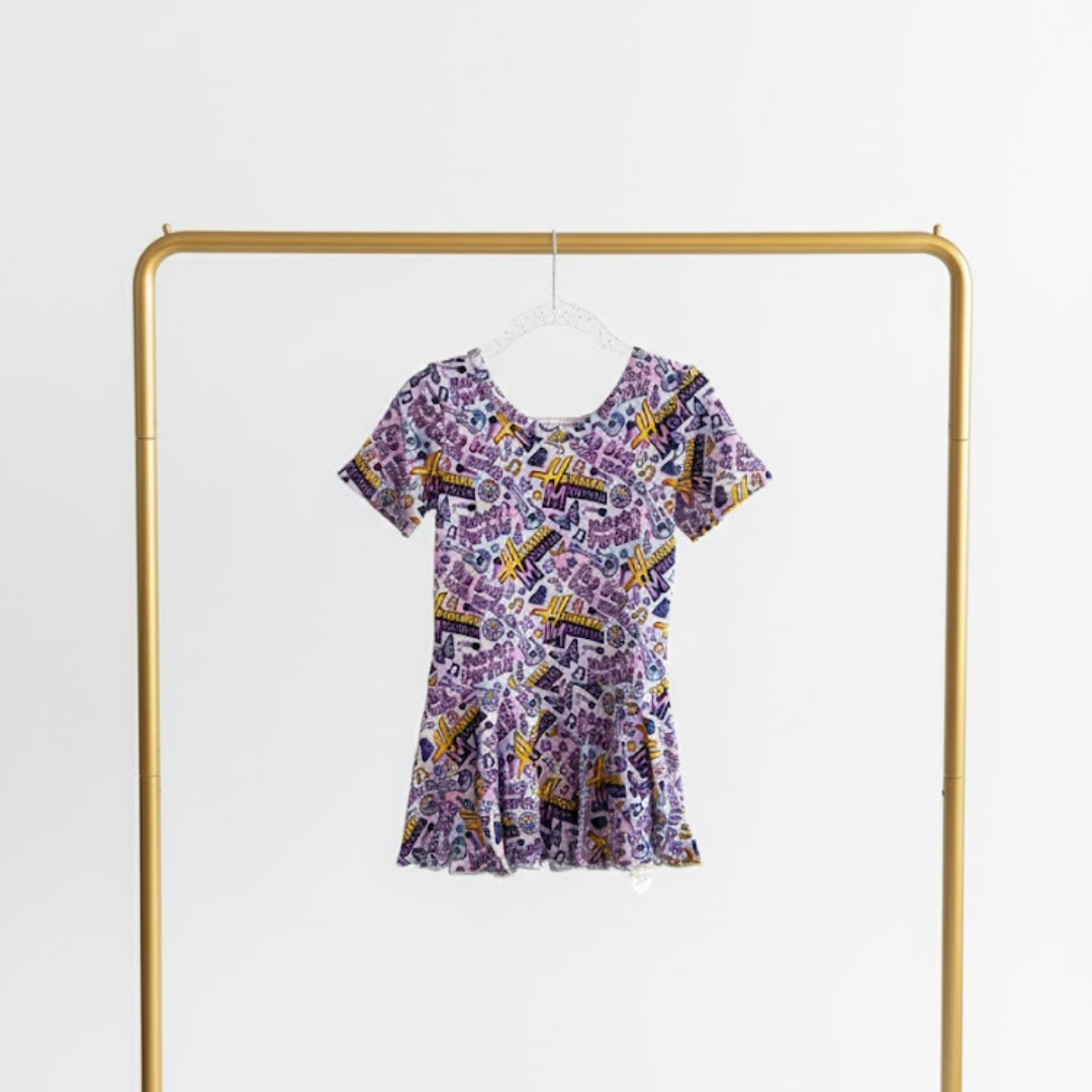 GIRL'S SHORT SLEEVE SKIRTED LEO - BAMBOO - READY TO SHIP - VIEW ALL