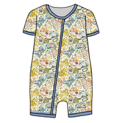 BLISS SHORT SLEEVE DOUBLE WAY ZIP SLEEPER - BAMBOO - PRE ORDER