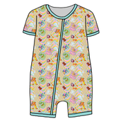 BLISS SHORT SLEEVE DOUBLE WAY ZIP SLEEPER - BAMBOO - PRE ORDER