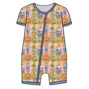 BLISS SHORT SLEEVE DOUBLE WAY ZIP SLEEPER - BAMBOO - PRE ORDER