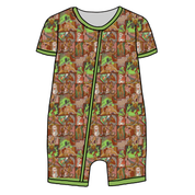 BLISS SHORT SLEEVE DOUBLE WAY ZIP SLEEPER - BAMBOO - PRE ORDER