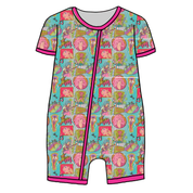 BLISS SHORT SLEEVE DOUBLE WAY ZIP SLEEPER - BAMBOO - PRE ORDER