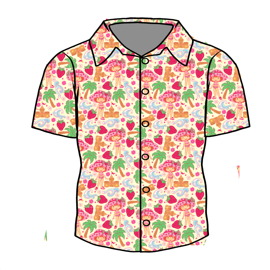 Strawberry Summer - Lad Button Down Shirt - Knit - PRE ORDER