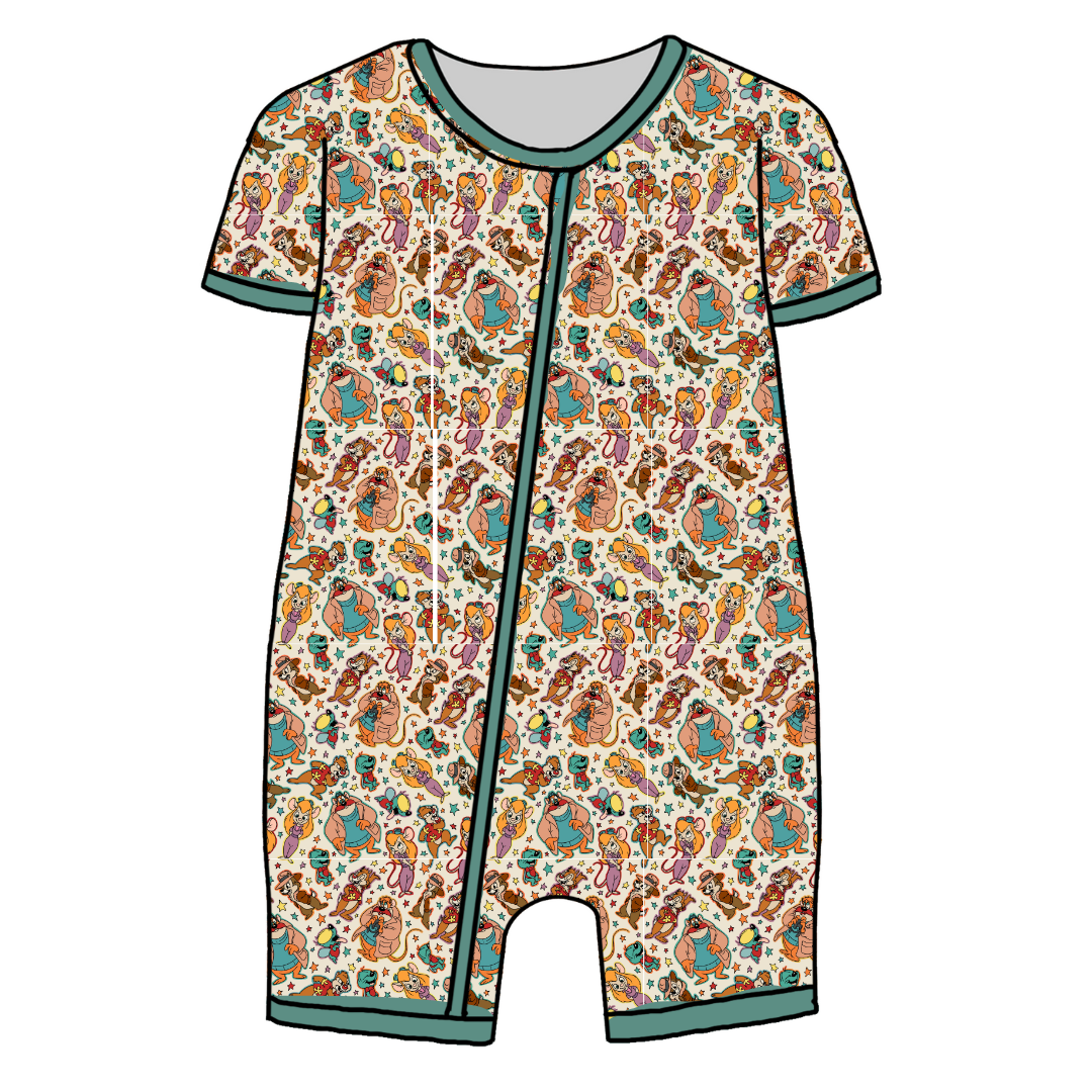 BLISS SHORT SLEEVE DOUBLE WAY ZIP SLEEPER - BAMBOO - PRE ORDER