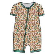 BLISS SHORT SLEEVE DOUBLE WAY ZIP SLEEPER - BAMBOO - PRE ORDER