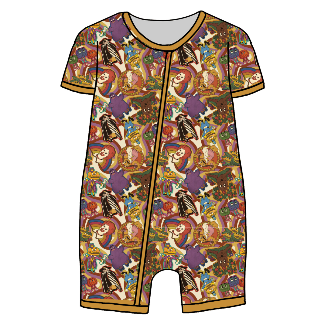 BLISS SHORT SLEEVE DOUBLE WAY ZIP SLEEPER - BAMBOO - PRE ORDER