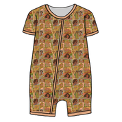 BLISS SHORT SLEEVE DOUBLE WAY ZIP SLEEPER - BAMBOO - PRE ORDER