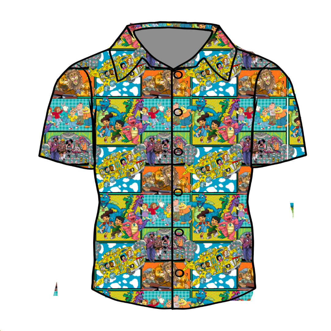 90's TV   - Men's Button Down Shirt - Knit - PRE ORDER