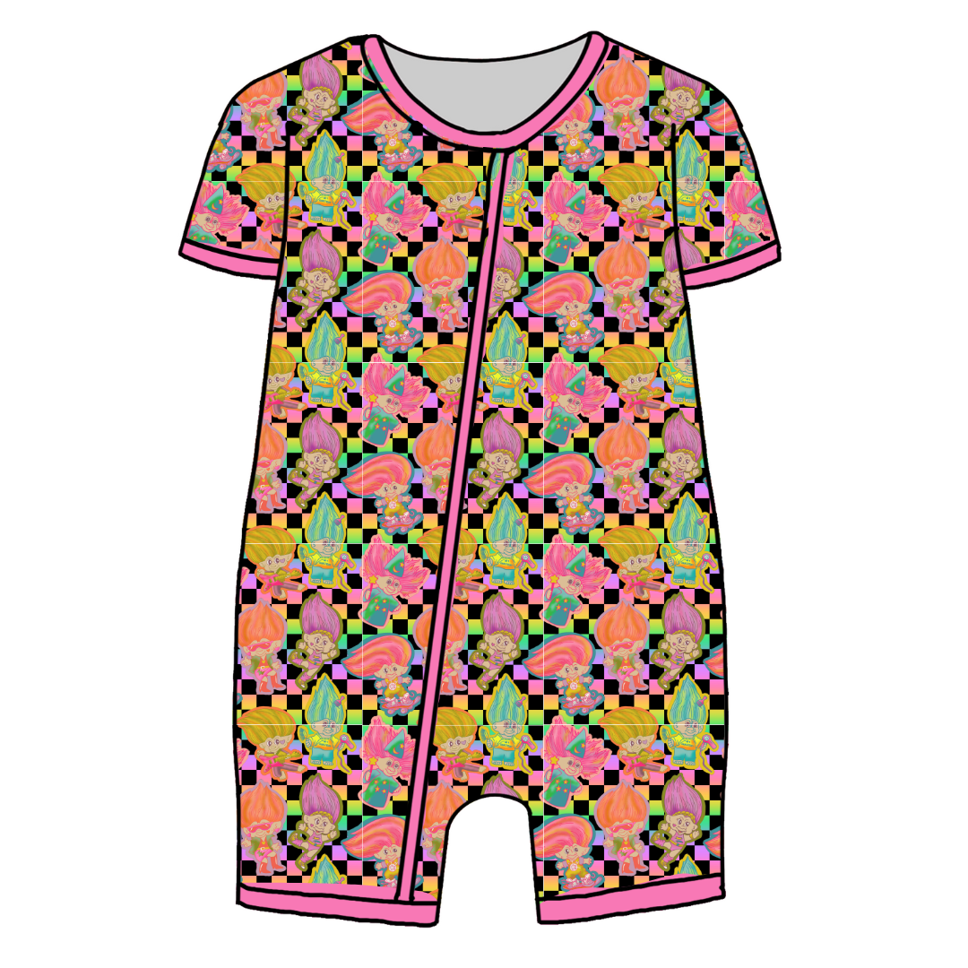 BLISS SHORT SLEEVE DOUBLE WAY ZIP SLEEPER - BAMBOO - PRE ORDER