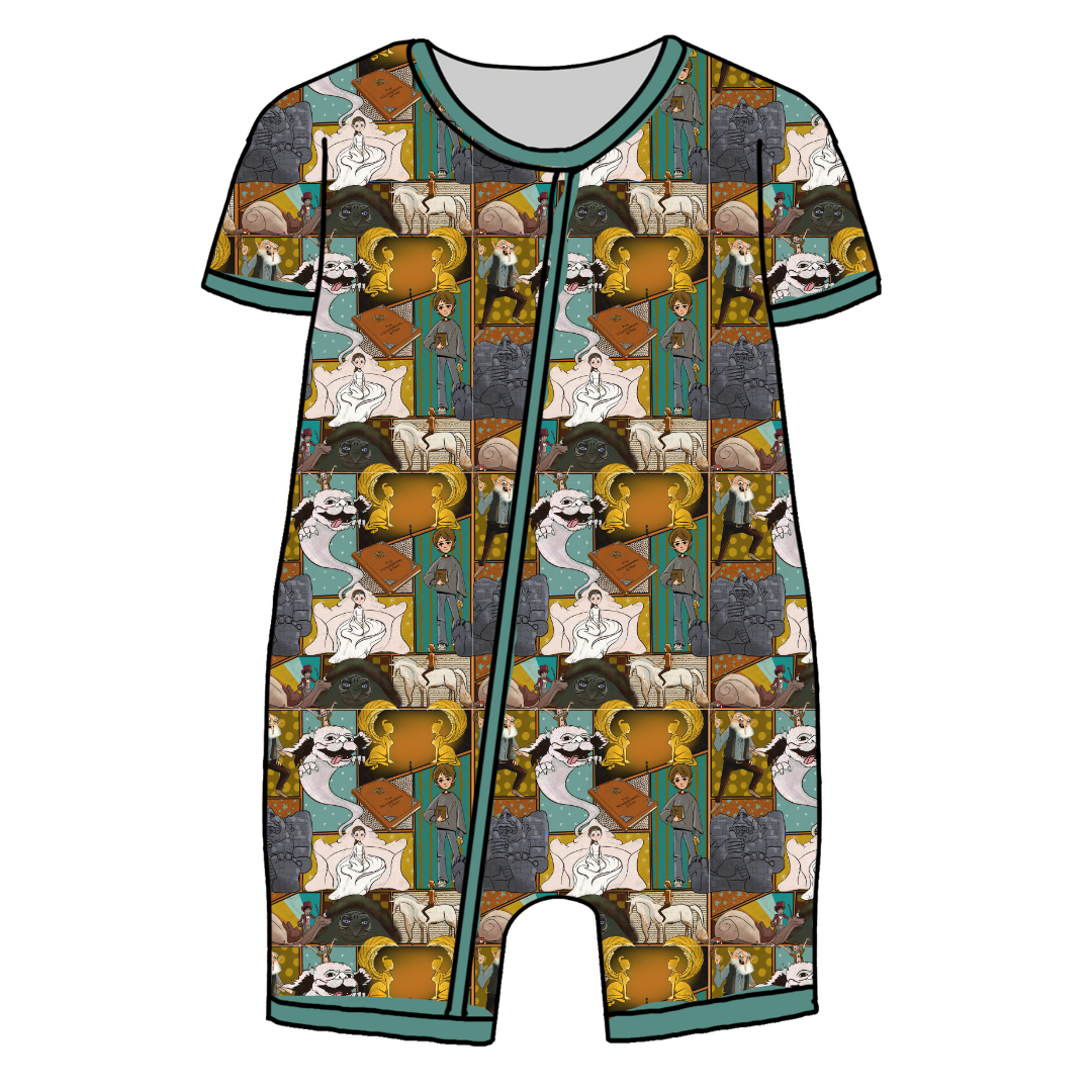 BLISS SHORT SLEEVE DOUBLE WAY ZIP SLEEPER - BAMBOO - PRE ORDER