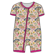BLISS SHORT SLEEVE DOUBLE WAY ZIP SLEEPER - BAMBOO - PRE ORDER