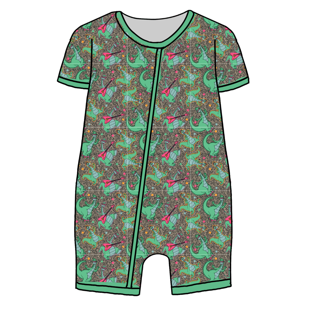 BLISS SHORT SLEEVE DOUBLE WAY ZIP SLEEPER - BAMBOO - PRE ORDER
