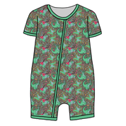 BLISS SHORT SLEEVE DOUBLE WAY ZIP SLEEPER - BAMBOO - PRE ORDER