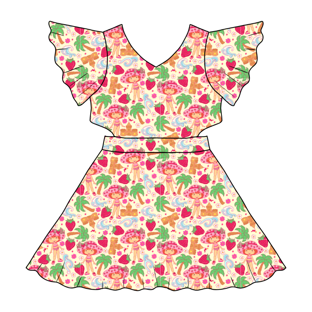 Strawberry Summer - Whimsical Twirl Dress - Knit - PRE ORDER