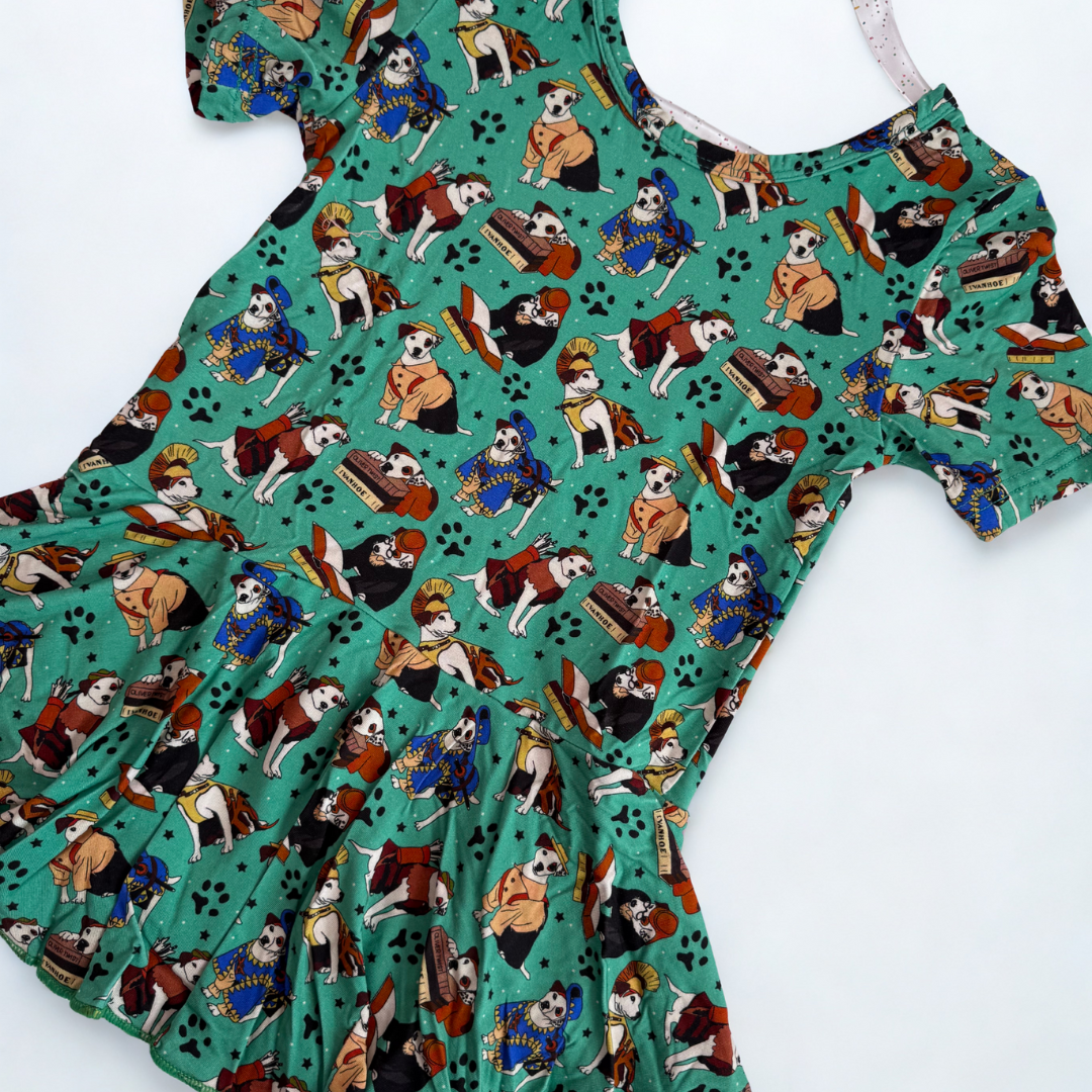 GIRL'S SHORT SLEEVE SKIRTED LEO - BAMBOO - READY TO SHIP - VIEW ALL