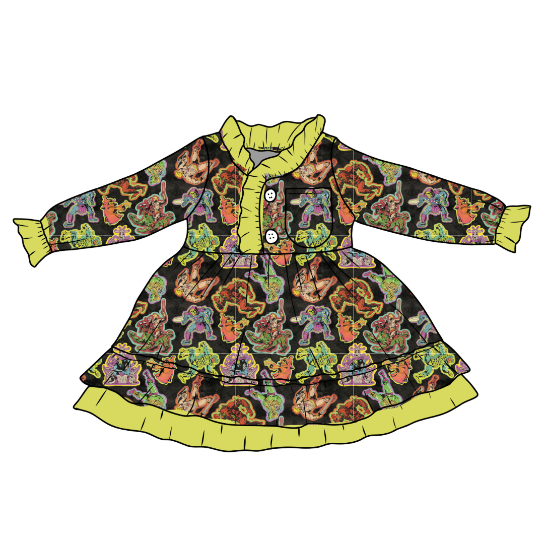 KIDS LOVEY LONG SLEEVE LOUNGE DRESS - BAMBOO - PRE ORDER