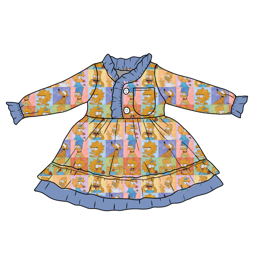 KIDS LOVEY LONG SLEEVE LOUNGE DRESS - BAMBOO - PRE ORDER