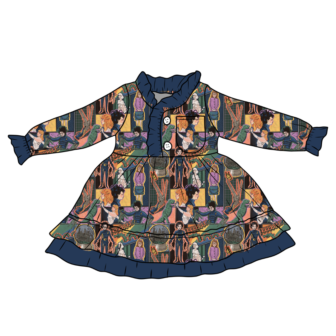 KIDS LOVEY LONG SLEEVE LOUNGE DRESS - BAMBOO - PRE ORDER