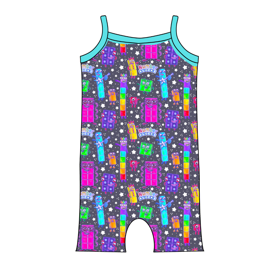 Blocks of Numbers - Coco Tank Jumpsuit - Knit - PRE ORDER