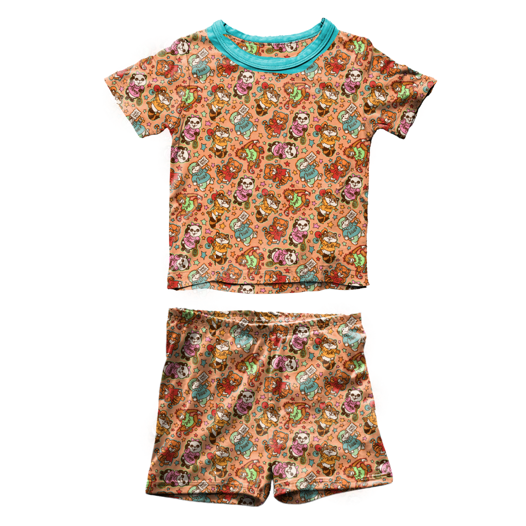 KIDS SNUGG SHORT SLEEVE SHORT SET - BAMBOO - PRE ORDER