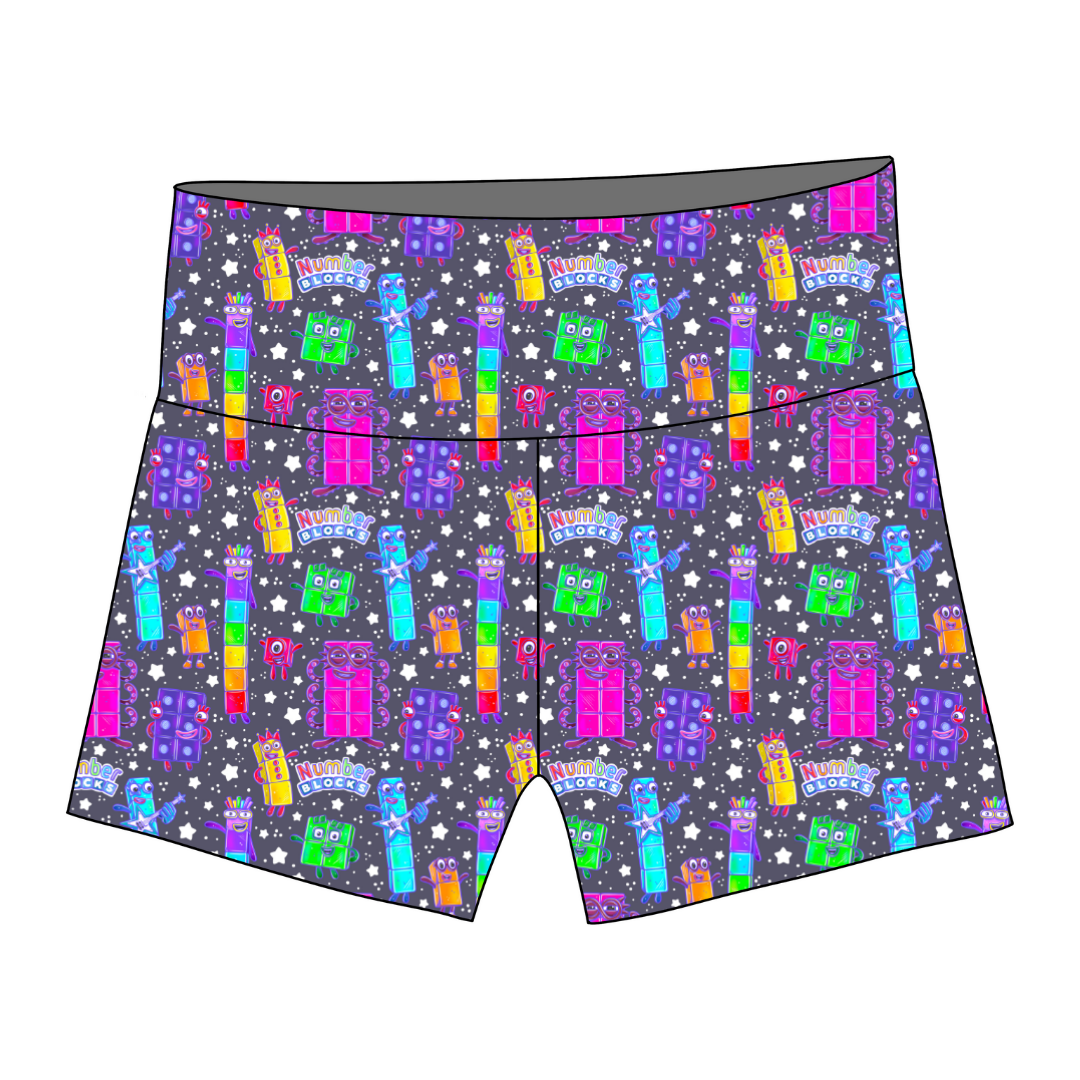 Blocks of Numbers - Tatum Biker Shorts - Knit - PRE ORDER