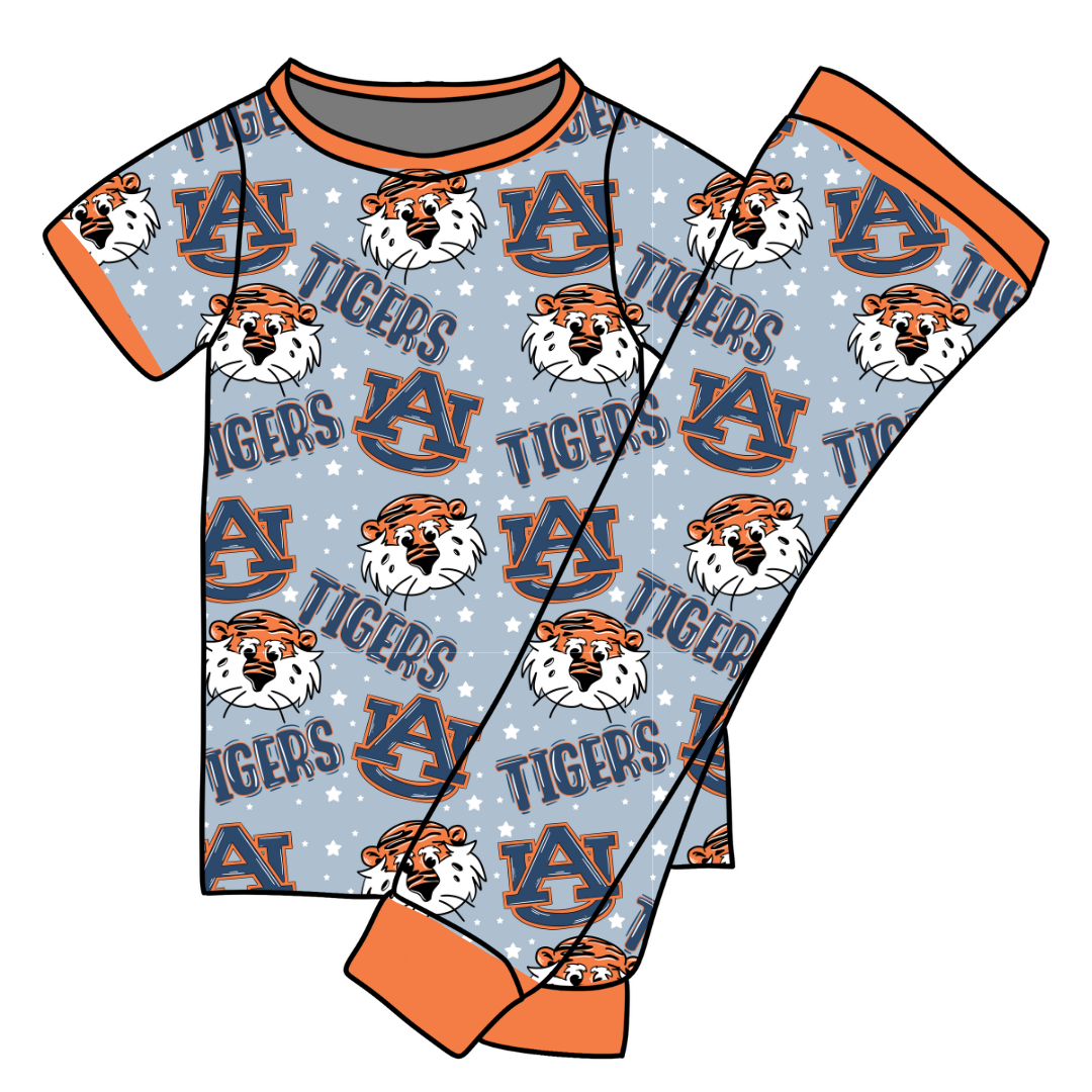 Aubie - Cozi Short Sleeve Pajama Pants Set - Bamboo - (Ready to Ship)