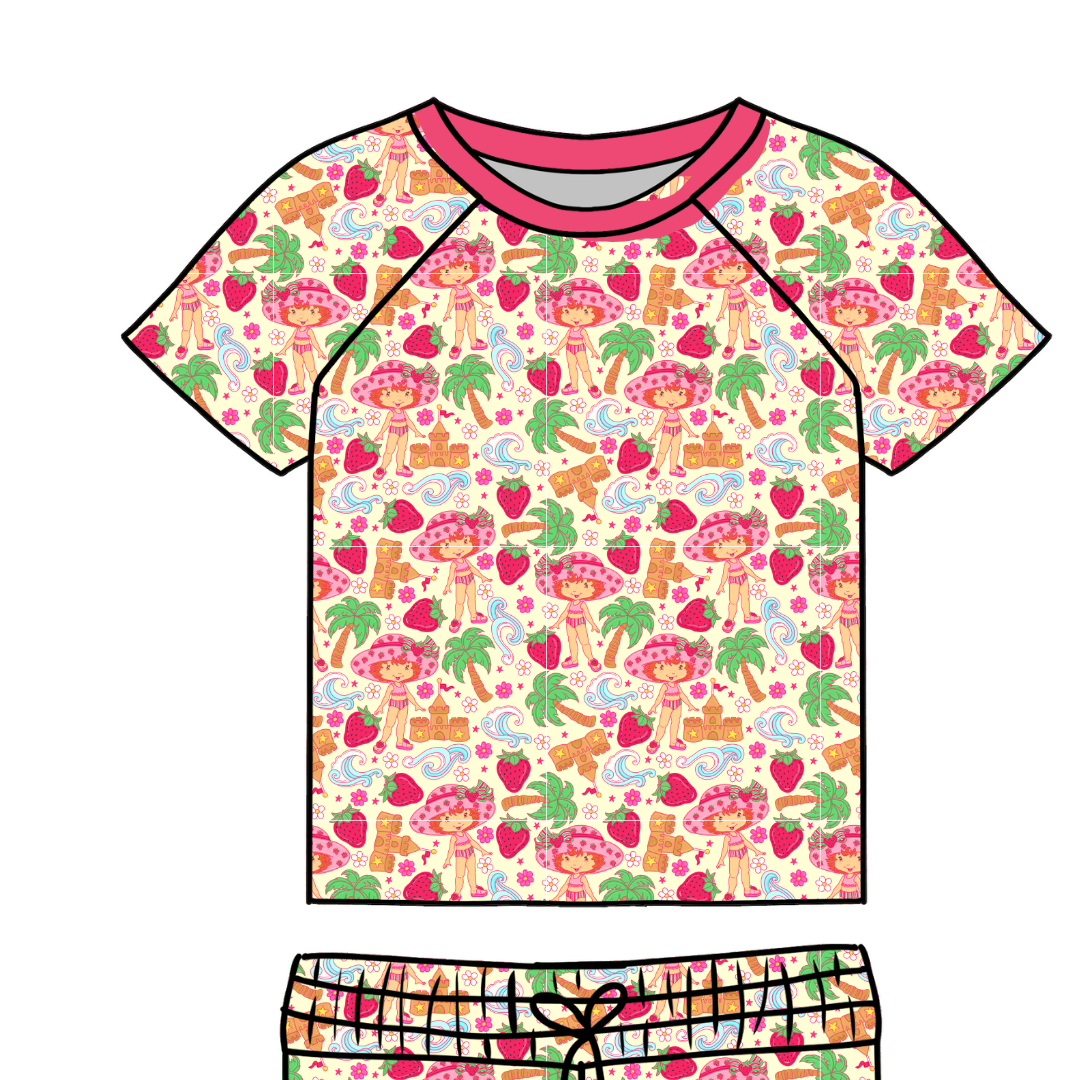 Strawberry Summer - Kai - Short Sleeve Swim Shirt - PRE ORDER