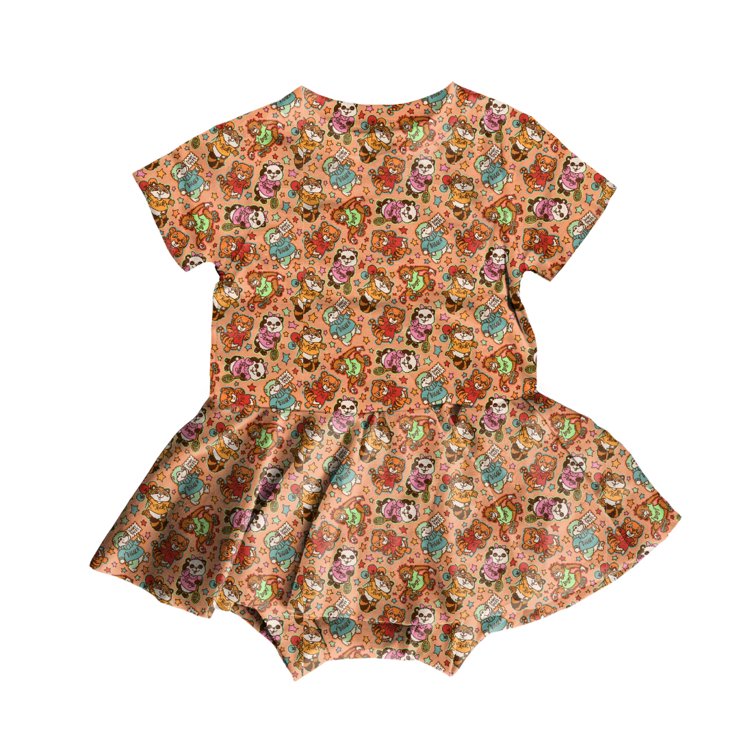 KIDS BAMBOO SHORT SLEEVE SKIRTED LEO - BAMBOO - PRE ORDER