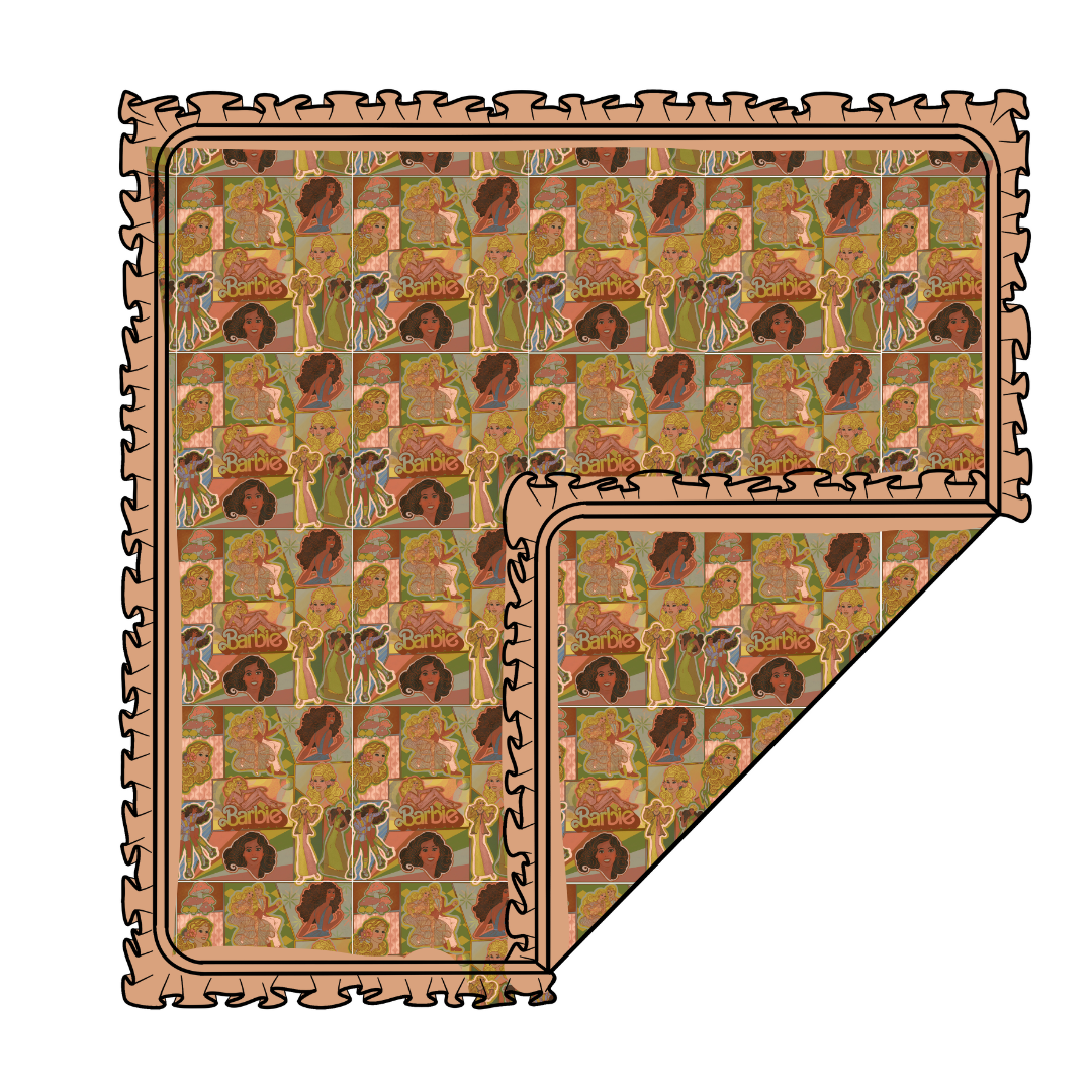 NEST RUFFLE TRIM BLANKET - DOUBLE LAYER - KNIT - PRE ORDER