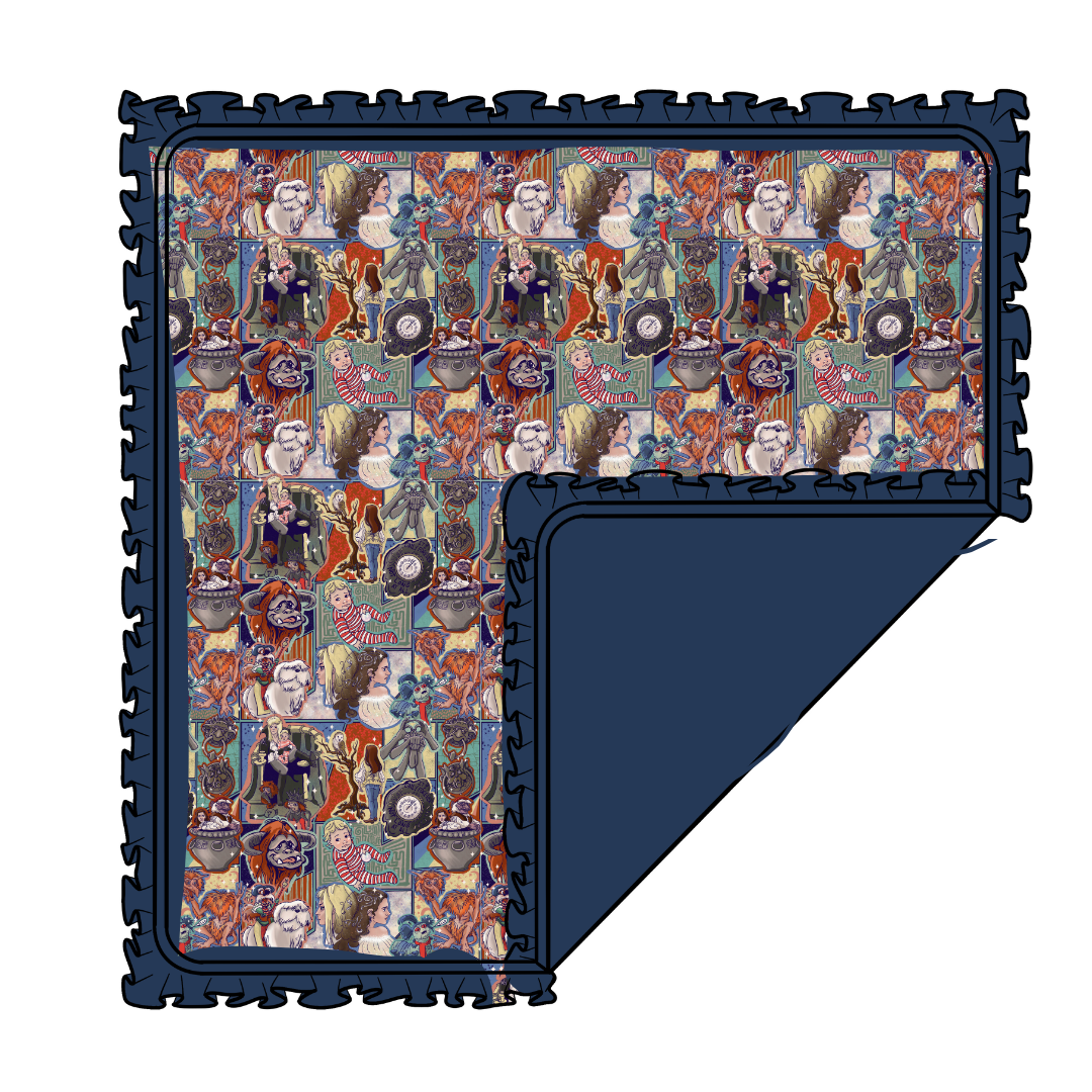 NEST RUFFLE TRIM BLANKET - DOUBLE LAYER - KNIT - PRE ORDER