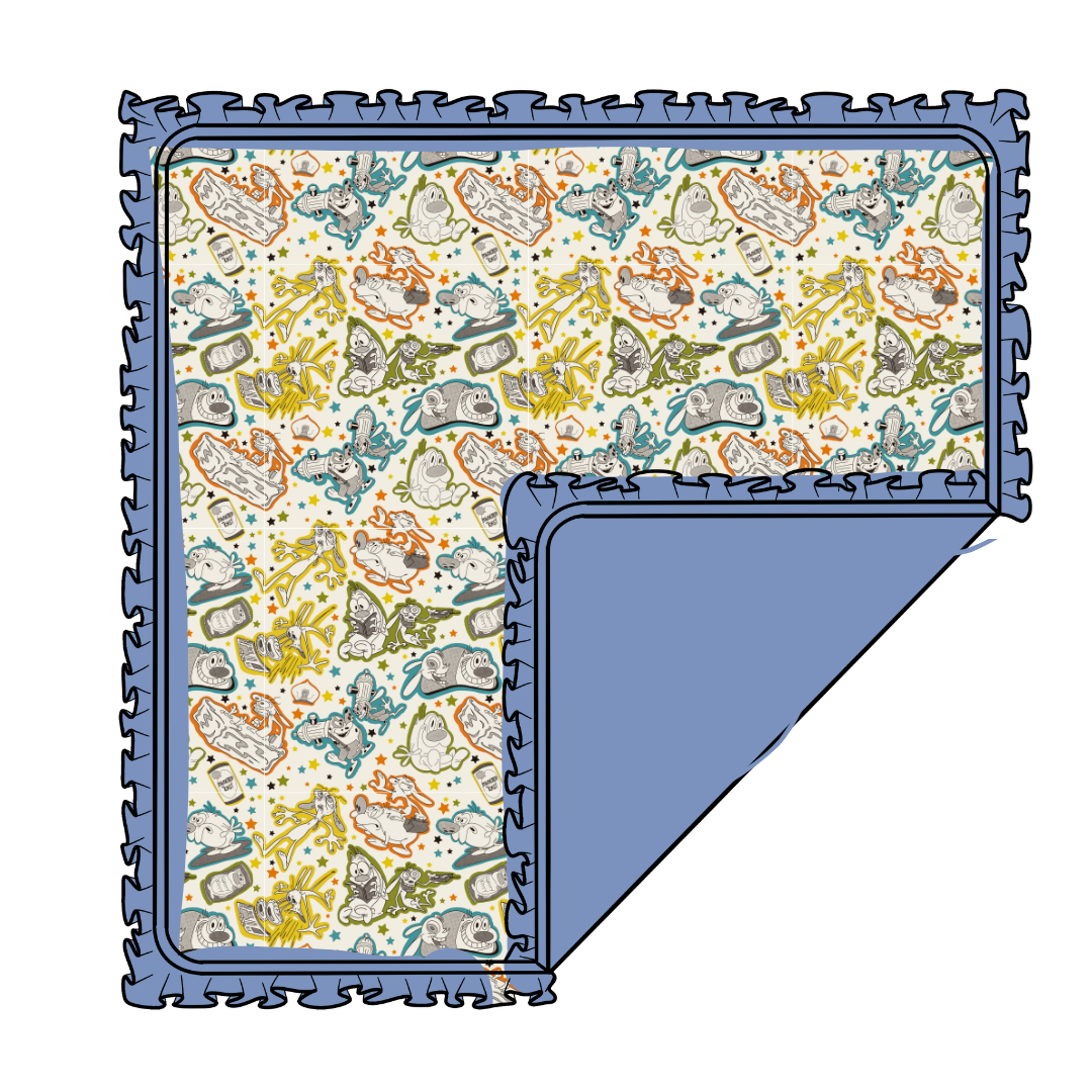 NEST RUFFLE TRIM BLANKET - DOUBLE LAYER - KNIT - PRE ORDER