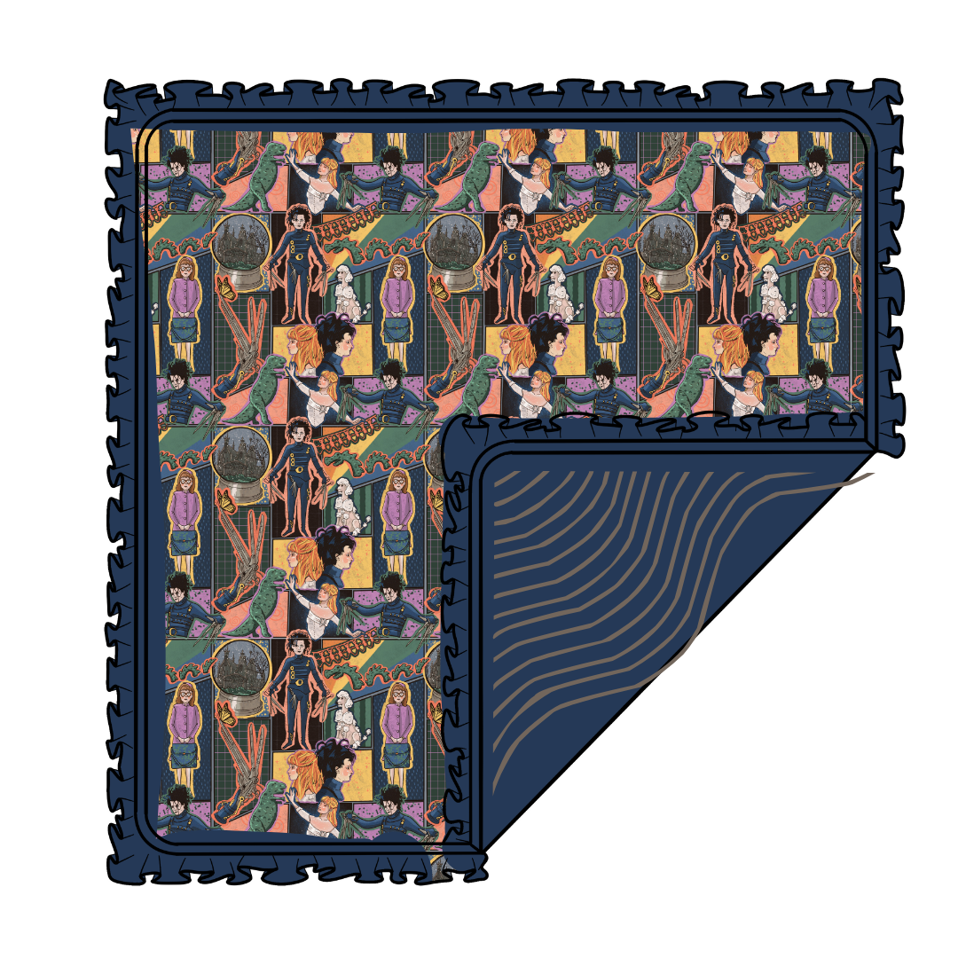 NEST RUFFLE TRIM BLANKET - DOUBLE LAYER - KNIT - PRE ORDER