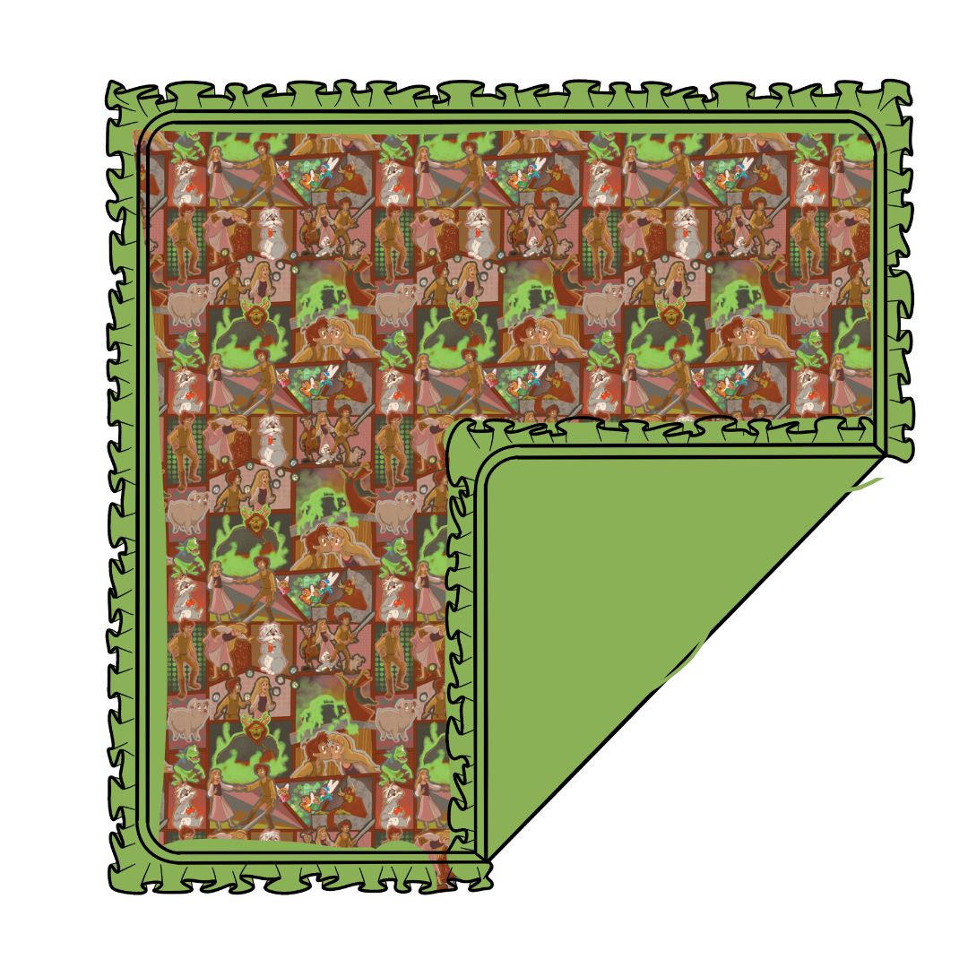 NEST RUFFLE TRIM BLANKET - DOUBLE LAYER - KNIT - PRE ORDER