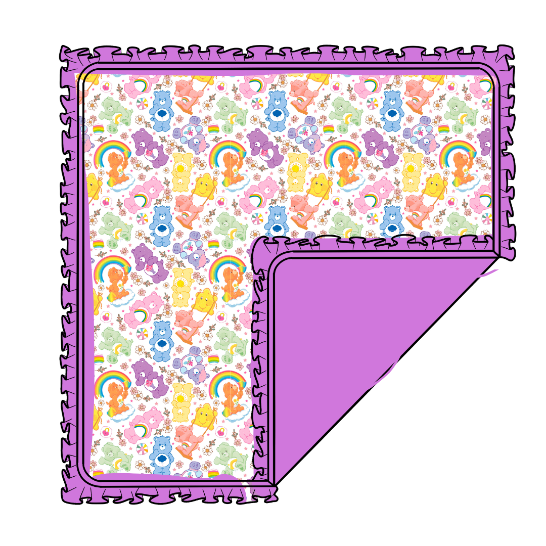 NEST RUFFLE TRIM BLANKET - DOUBLE LAYER - KNIT - PRE ORDER