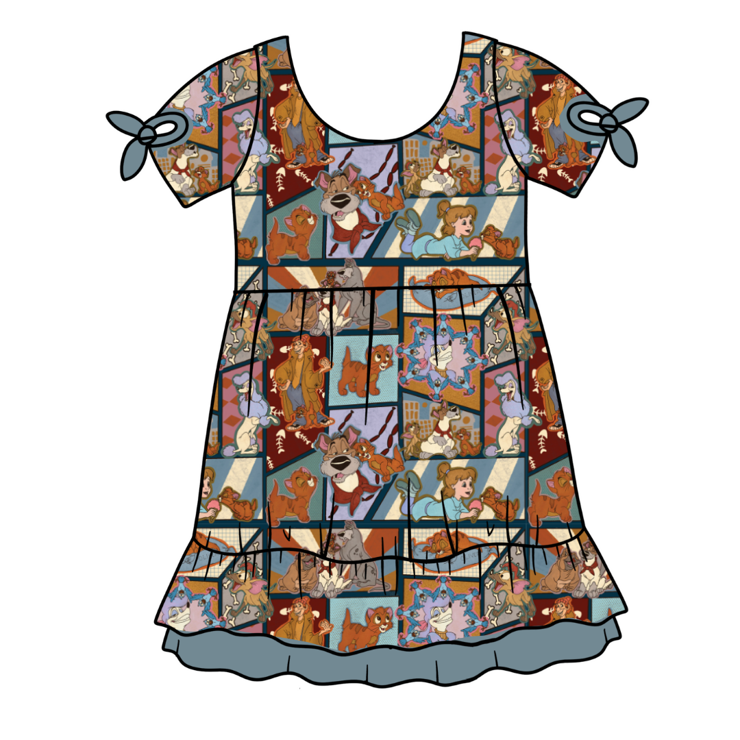 City Cat - Serenity - Kid's Short Sleeve Nightgown - Bamboo - PRE ORDER