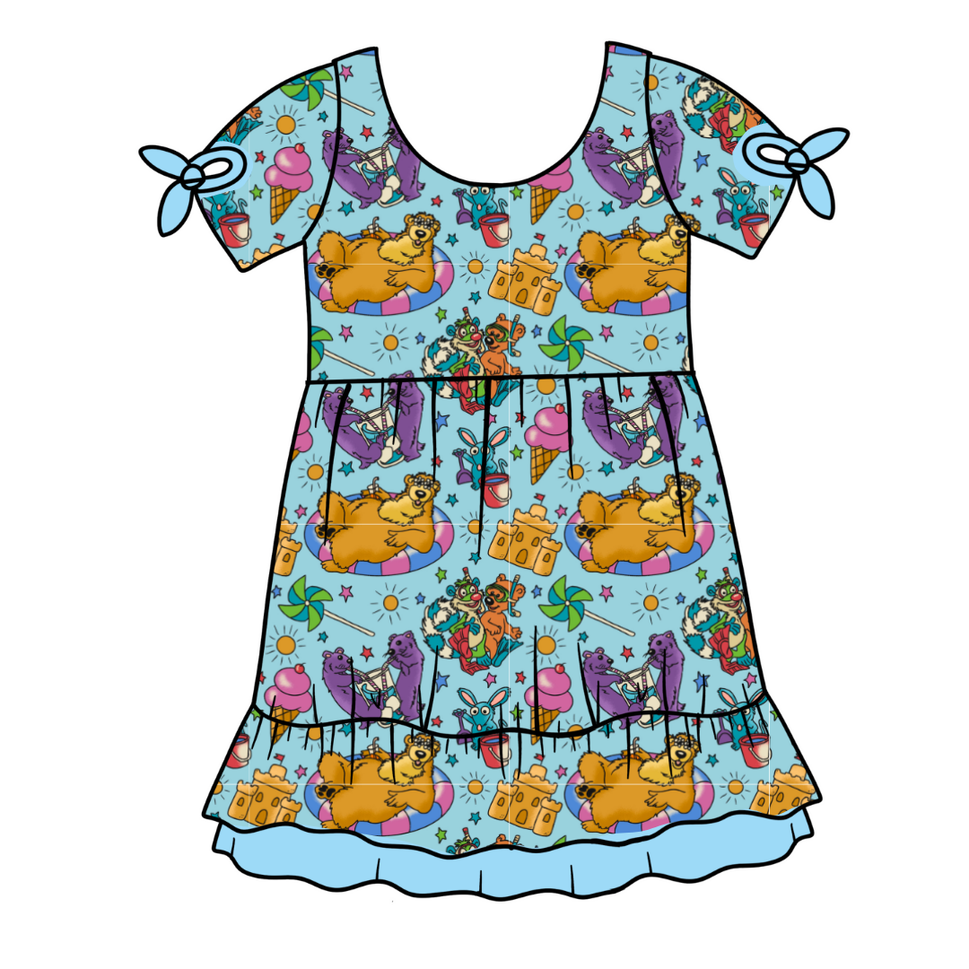 Summer Cooler - Serenity - Kid's Short Sleeve Nightgown - Bamboo - PRE ORDER