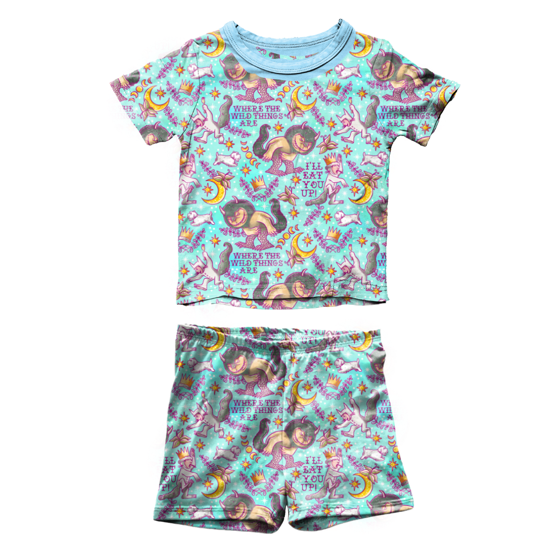 Love You So - Snugg - Kid's Short Sleeve Pajama Short Set - Bamboo - PRE ORDER