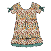 KIDS SERENITY SHORT SLEEVE LOUNGE DRESS - BAMBOO - PRE ORDER