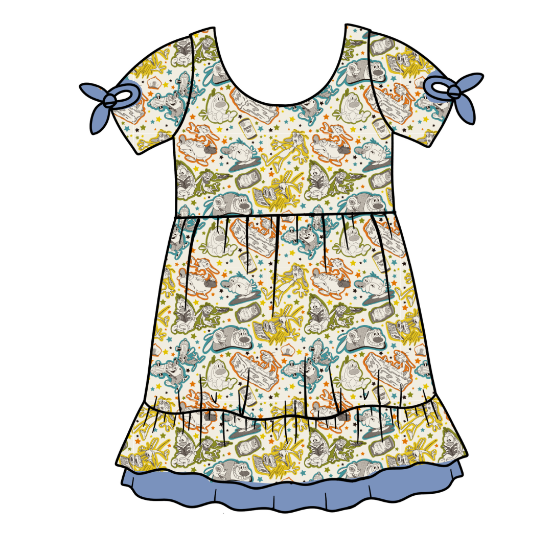 KIDS SERENITY SHORT SLEEVE LOUNGE DRESS - BAMBOO - PRE ORDER