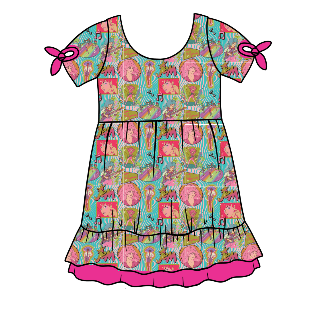 KIDS SERENITY SHORT SLEEVE LOUNGE DRESS - BAMBOO - PRE ORDER