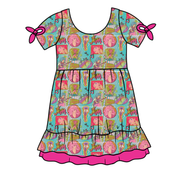 KIDS SERENITY SHORT SLEEVE LOUNGE DRESS - BAMBOO - PRE ORDER