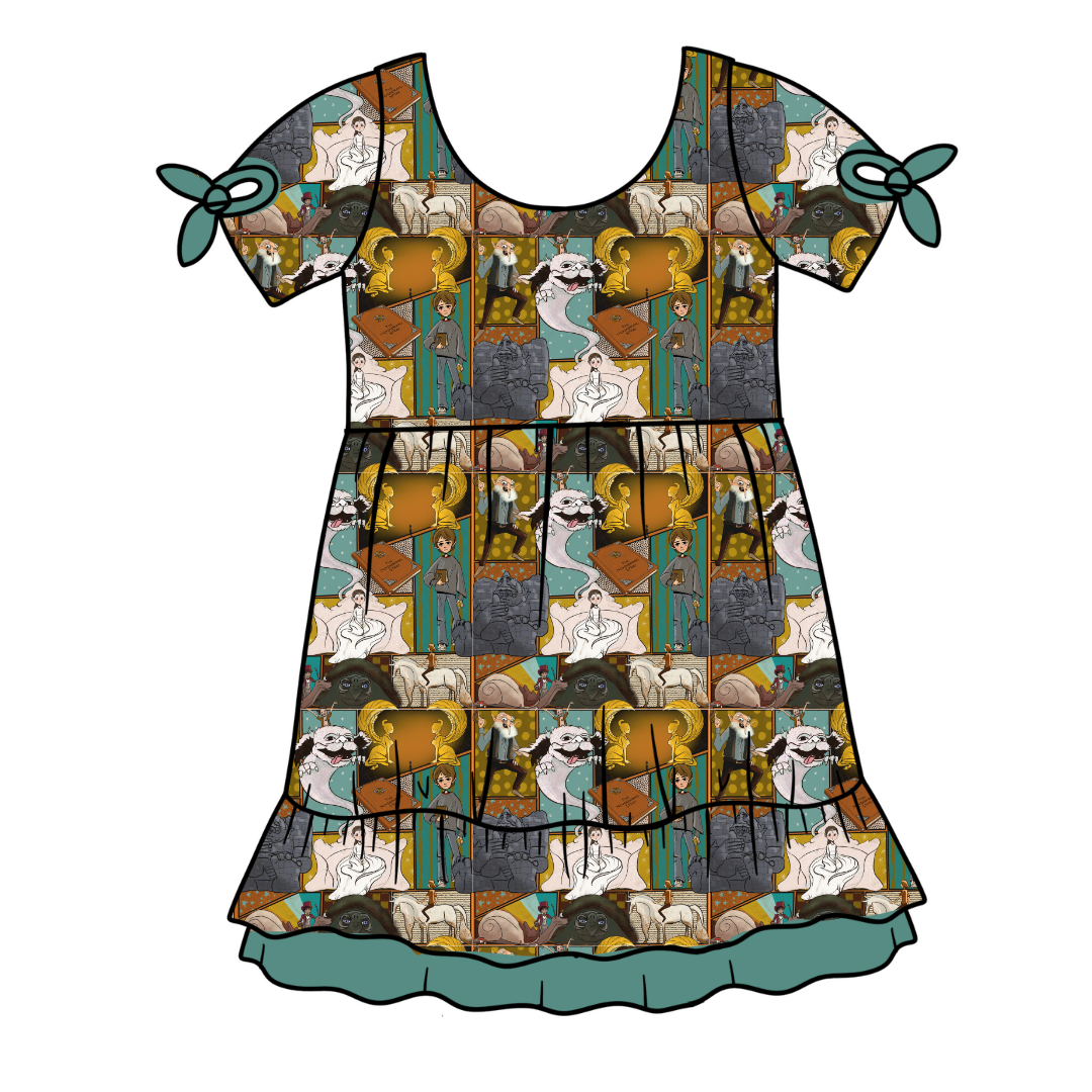 KIDS SERENITY SHORT SLEEVE LOUNGE DRESS - BAMBOO - PRE ORDER