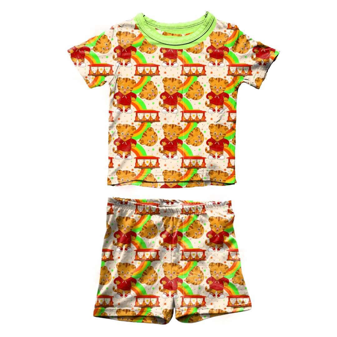 Neighborhood - Snugg - Kid's Short Sleeve Pajama Short Set - Bamboo - PRE ORDER