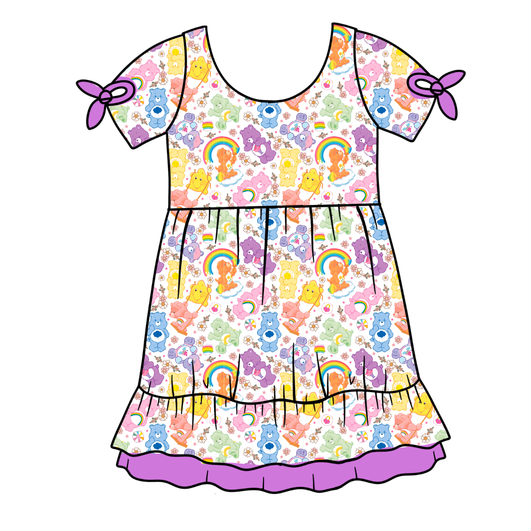 KIDS SERENITY SHORT SLEEVE LOUNGE DRESS - BAMBOO - PRE ORDER