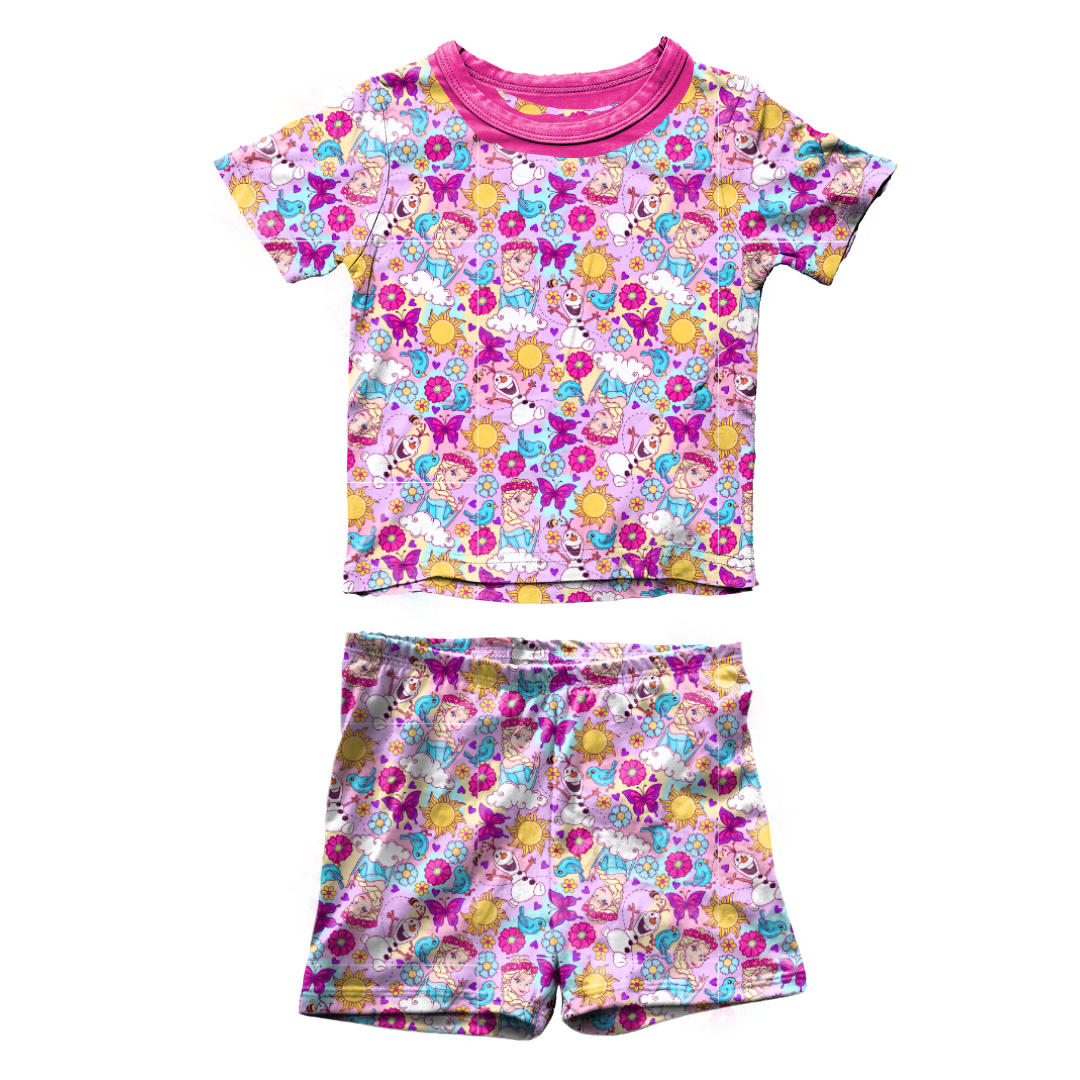 In Summer - Snugg - Kid's Short Sleeve Pajama Short Set - Bamboo - PRE ORDER