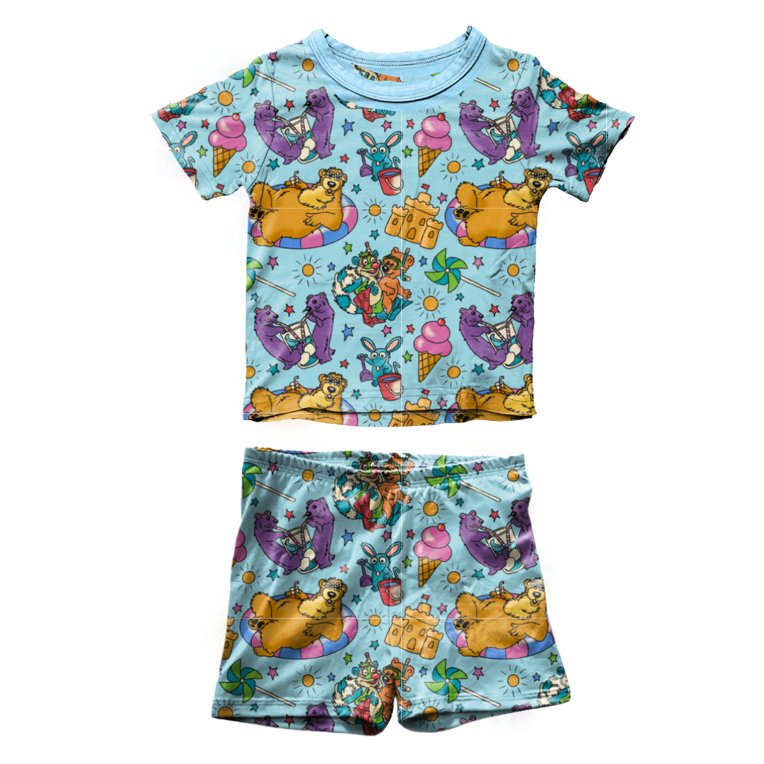 Summer Cooler - Snugg - Kid's Short Sleeve Pajama Short Set - Bamboo - PRE ORDER