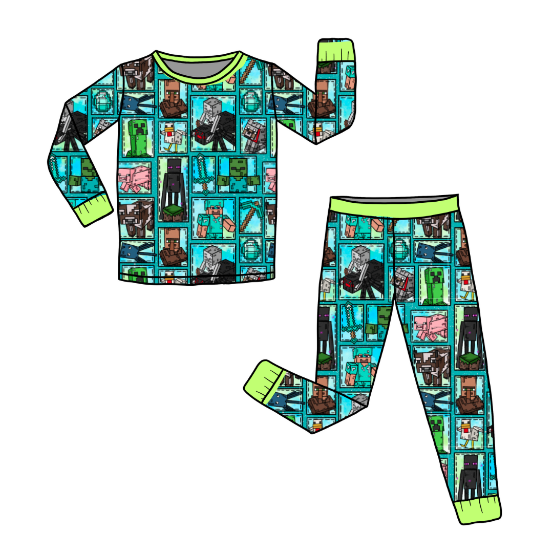 Craft - Slumber - Kid's Long Sleeve Pajama Pants Set - Bamboo - PRE ORDER