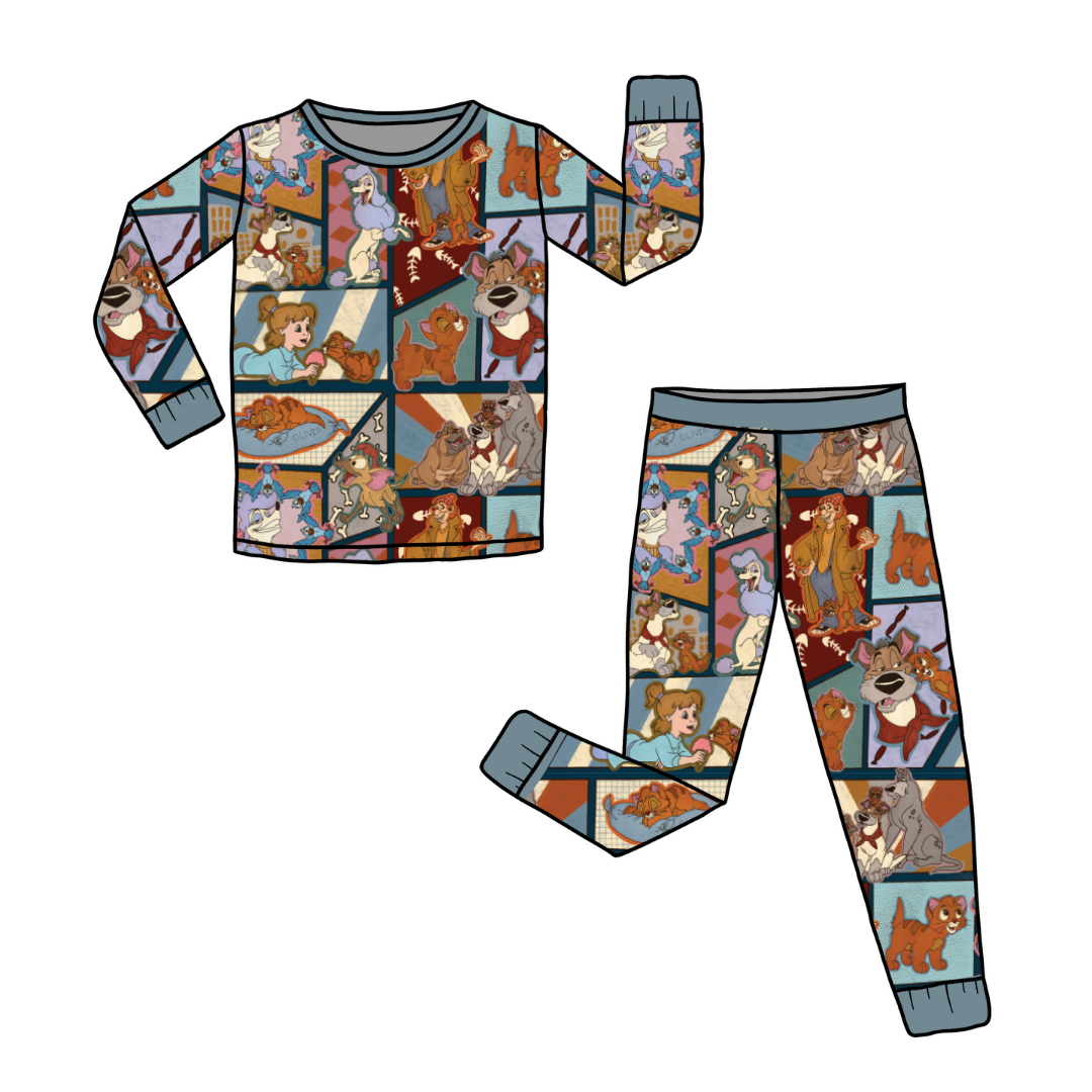 City Cat - Slumber - Kid's Long Sleeve Pajama Pants Set - Bamboo - PRE ORDER